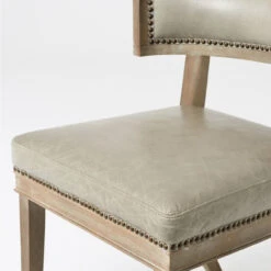 Carter Curved Grey Leather Dining Chair -Famous Furniture Shop Carter Curved Grey Leather Dining Chair1 30413.1500572419