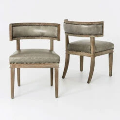 Carter Curved Grey Leather Dining Chair -Famous Furniture Shop Carter Curved Grey Leather Dining Chair 05631.1428968864