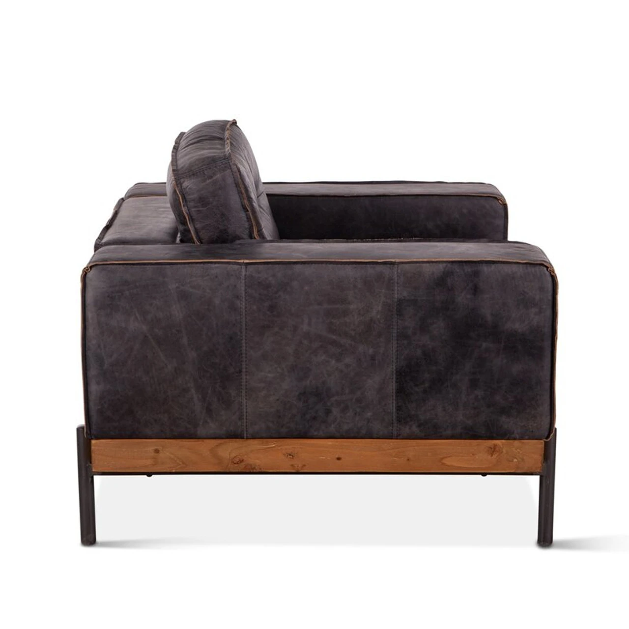 Loft Industrial Ebony Leather Club Chair 42" 6 Loft Industrial Ebony Leather Club Chair 42" - Image 4