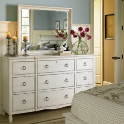 Country-Chic Maple Wood Dresser Mirror - White -Famous Furniture Shop Country Chic Maple Wood Dresser Mirror 07837.1452898296