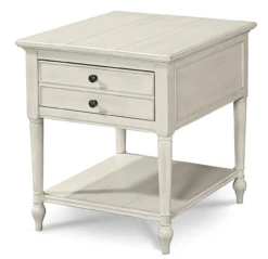Country-Chic Maple Wood White 1 Drawer End Table