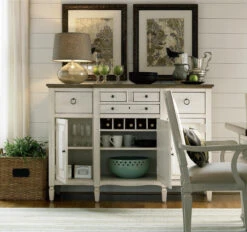 Country-Chic Maple Wood White Buffet Server Cabinet- Driftwood -Famous Furniture Shop Country Chic Maple Wood White Buffet Server Cabinet2 58321.1453504333