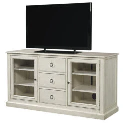 Country-Chic Maple Wood White TV Entertainment Console 5 Country-Chic Maple Wood White TV Entertainment Console -Famous Furniture Shop Country Chic Maple Wood White TV Entertainment Console 1 51073.1453776108