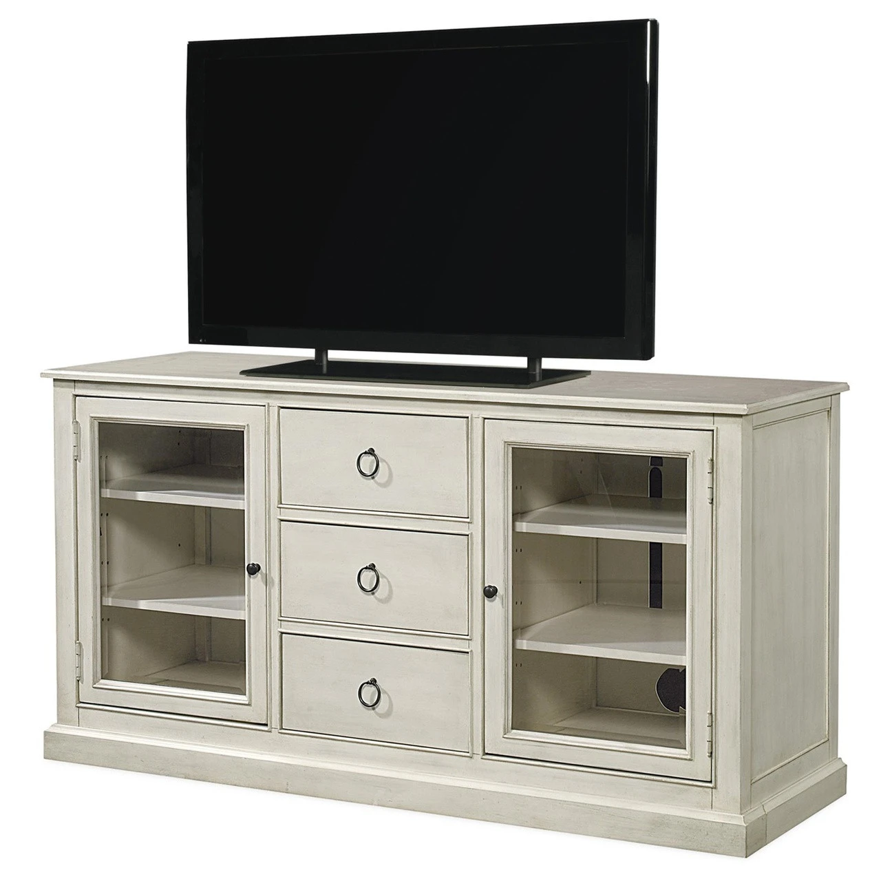 Country-Chic Maple Wood White TV Entertainment Console 4 Country-Chic Maple Wood White TV Entertainment Console - Image 2