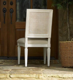 Country-Chic Woven Back Upholstered Dining Side Chair -Famous Furniture Shop Country Chic Woven Back Upholstered Dining Side Chair 1 90671.1453501574