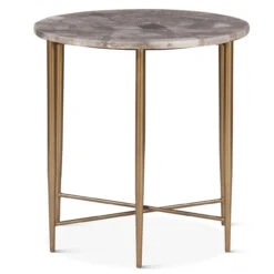 Calico 24" Side Table In Smoky Quartz With Iron Base -Famous Furniture Shop DAD4E64B 4C11 4C5D 87F7 BA5290412608 1 201 a 48290.1715970418