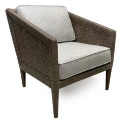 Kaitlin Rattan Accent Chair Pearl Gray