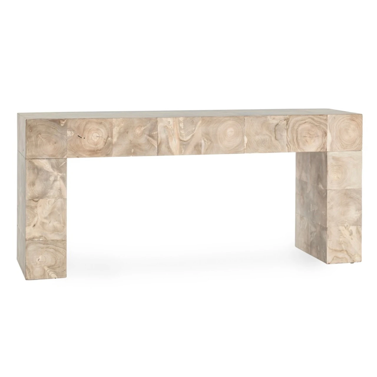 Anders Teak Wood Console Table In Cream Wash 70" 3 Anders Teak Wood Console Table In Cream Wash 70"