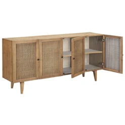 Dolores Woven Cane 4 Door Buffet Sideboard 70" -Famous Furniture Shop DOV10835 M O 39787.1591208572