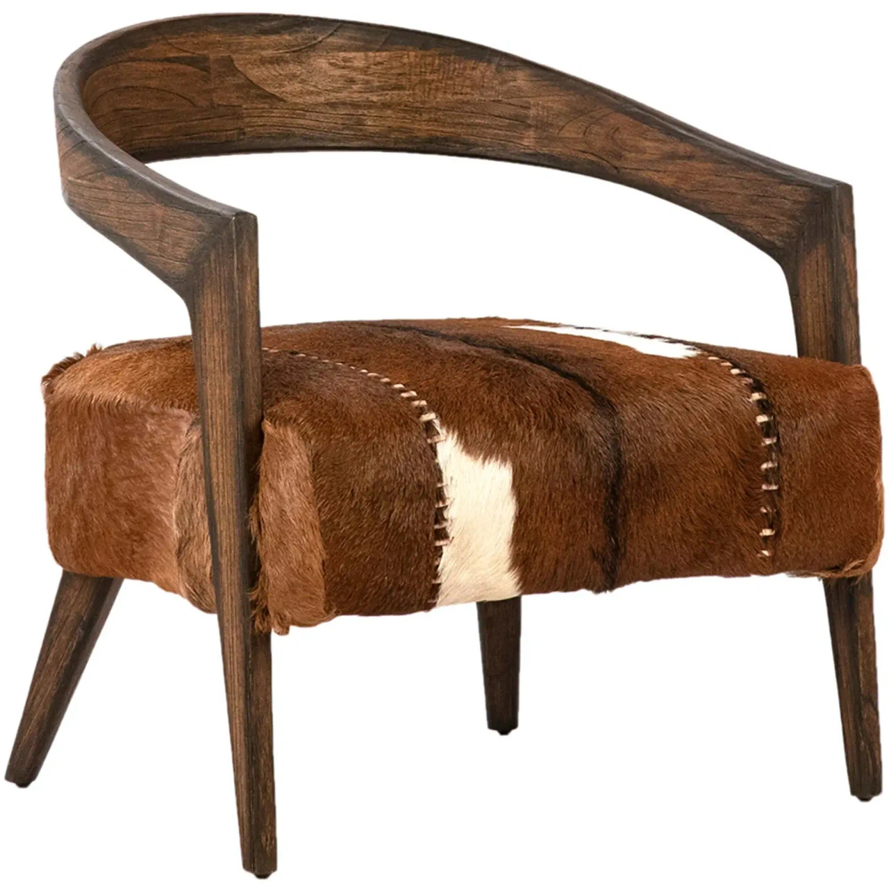 Kismet Barrel Back Brown Goat Hide Lounge Chair 3 Kismet Barrel Back Brown Goat Hide Lounge Chair