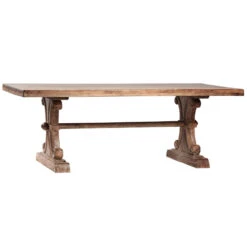 Italian Farmhouse Solid Wood Trestle Extension Dining Table 120"