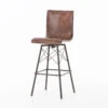 Diaw Distressed Leather Swivel Barstool -Famous Furniture Shop Diaw Distressed Leather Swivel Barstool 45571.1452562897