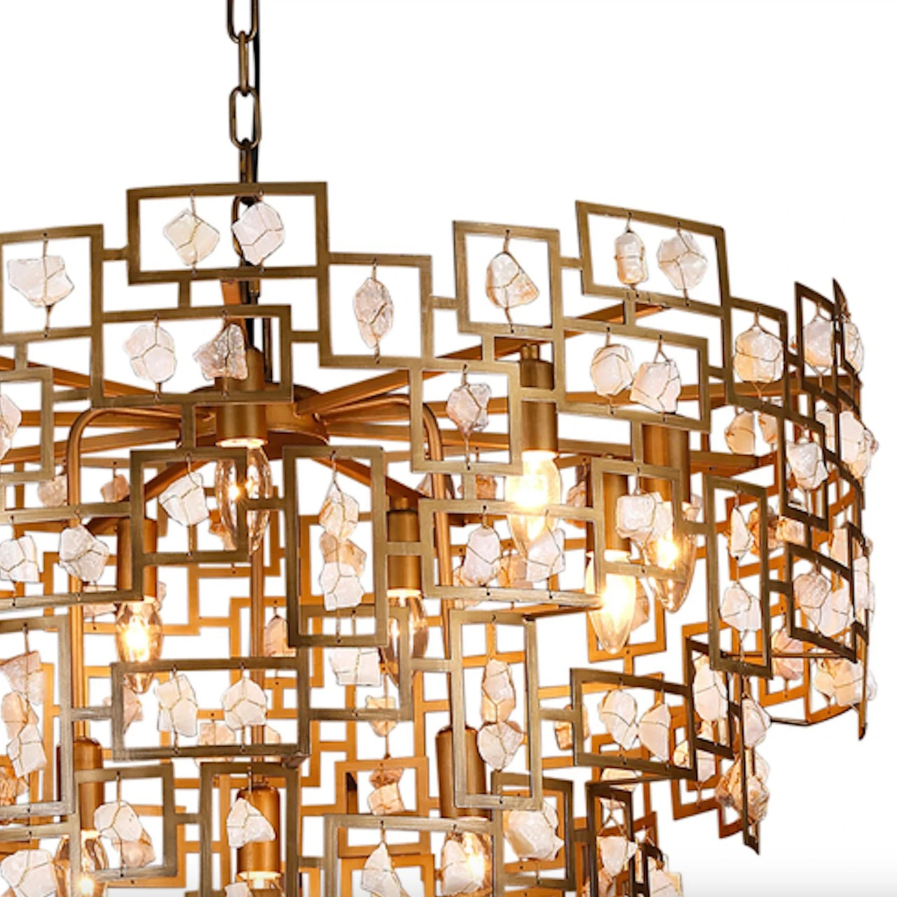 Beatrice Brass Pendant With Stones 33" 4 Beatrice Brass Pendant With Stones 33" - Image 2