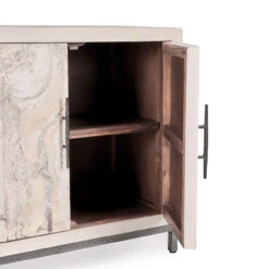 Lisbon 4-Door Reclaimed Wood And Travertine Sideboard 76" - Vintage White -Famous Furniture Shop EDC3BFA2 E907 4F5C B795 45EE2E3ACAA7 1 201 a 11571.1692806950