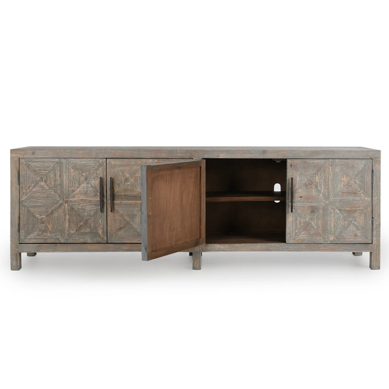 Spanish Farmhouse Reclaimed Wood 4 Door Sideboard 103" In Antique Blue 12 Spanish Farmhouse Reclaimed Wood 4 Door Sideboard 103" In Antique Blue - Image 10