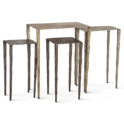 Reno Nesting Side Tables In Acid Etched Detail, Set Of 4