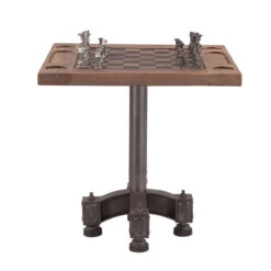 Industrial Iron And Wood Chess Table 30" -Famous Furniture Shop FEI CHESS 18311.1673894182