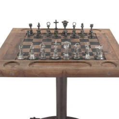 Industrial Iron And Wood Chess Table 30" -Famous Furniture Shop FEI CHESS dt1 94615.1673894182