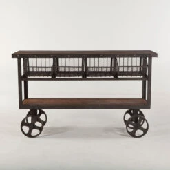 Industrial Teak + Iron Rolling Kitchen Cart 60" -Famous Furniture Shop FIT CRT60 98838.1453235037.1280.1280 73648.1556662722
