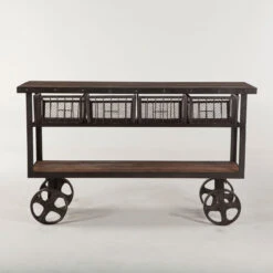 Industrial Teak + Iron Rolling Kitchen Cart 60" -Famous Furniture Shop FIT CRT60 bk1 59969.1453235032.1280.1280 54199.1556662720