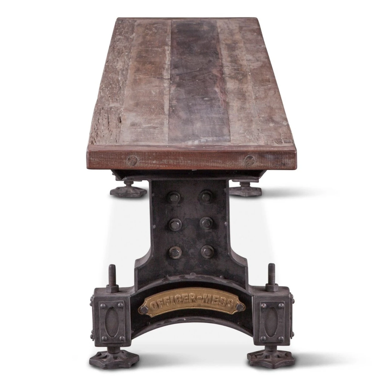 Industrial Barn Iron And Reclaimed Wood Dining Bench 80" 6 Industrial Barn Iron And Reclaimed Wood Dining Bench 80" - Image 4