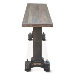 Industrial Barn Iron And Reclaimed Wood Console Table 66" -Famous Furniture Shop FOM CN66 sd1 1 30661.1636072188