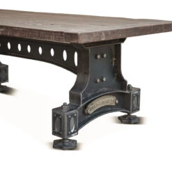 Industrial Barn Iron And Reclaimed Wood Coffee Table 53" -Famous Furniture Shop FOM CT53 dt1 1 92233.1636071754