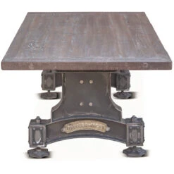 Industrial Barn Iron And Reclaimed Wood Coffee Table 53" -Famous Furniture Shop FOM CT53 sd1 1 74130.1636071752