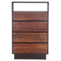 Malibu Live-Edge 4 Drawers Tall Chest 34" -Famous Furniture Shop FSM TC34RWE 1 31290.1597245865
