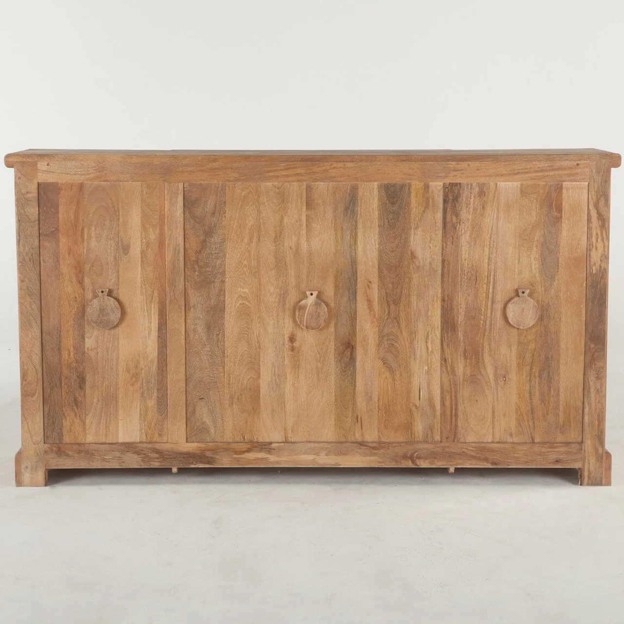 French Farmhouse Solid Wood 4 Door Credenza Cabinet 75" 7 French Farmhouse Solid Wood 4 Door Credenza Cabinet 75" - Image 5