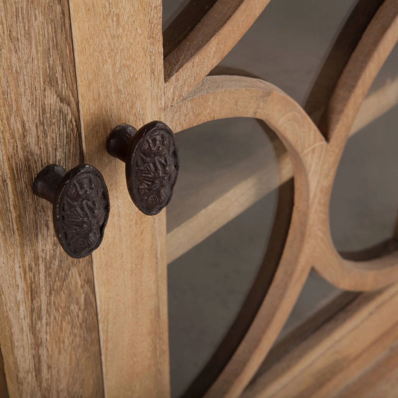 French Farmhouse Solid Wood 4 Door Credenza Cabinet 75" 9 French Farmhouse Solid Wood 4 Door Credenza Cabinet 75" - Image 7