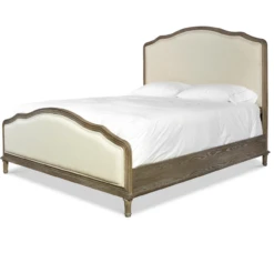 French Oak Camelback King Upholstered Panel Bed -Famous Furniture Shop French Oak Camelback King Upholstered Panel Bed1 21118.1449813207