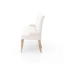 French Tufted Upholstered Dining Bench Banquette -Famous Furniture Shop French Tufted White Dining Bench Banquette2 77284.1454217341