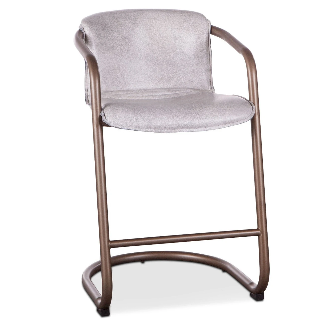 Industrial Loft Metal And Leather Counter Stool In Vintage White 3 Industrial Loft Metal And Leather Counter Stool In Vintage White