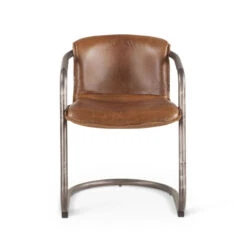 Industrial Loft Metal And Leather Dining Chair In Chestnut -Famous Furniture Shop GPF DC22 49112.1637237191.1280.1280 90205.1698773532