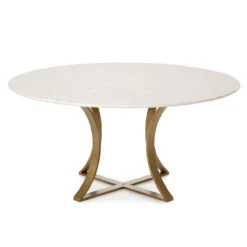 Gage White Marble & Antique Brass Leg Round Dining Table 60" 17 Gage White Marble & Antique Brass Leg Round Dining Table 60" -Famous Furniture Shop HCHBBD2 bz 10998.1525295701