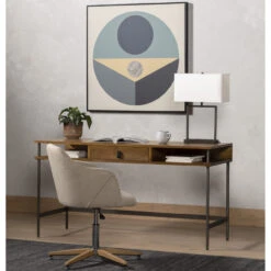 Abe Table Lamp-White Silk/Dark Pewter -Famous Furniture Shop IASR 115 3 16736.1614566953