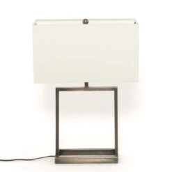 Abe Table Lamp-White Silk/Dark Pewter -Famous Furniture Shop IASR 115 6 99112.1614566959