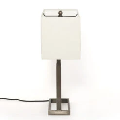 Abe Table Lamp-White Silk/Dark Pewter -Famous Furniture Shop IASR 115 7 84286.1614566955
