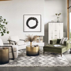 Cameron Brass Ombre Bunching Drum Coffee Table 25" -Famous Furniture Shop IASR 123 ROM 1 80371.1583948020