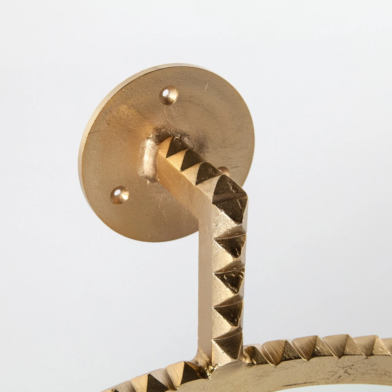 Cru Cast Aluminum Aged Gold Round Wall Mirror 4 Cru Cast Aluminum Aged Gold Round Wall Mirror - Image 2