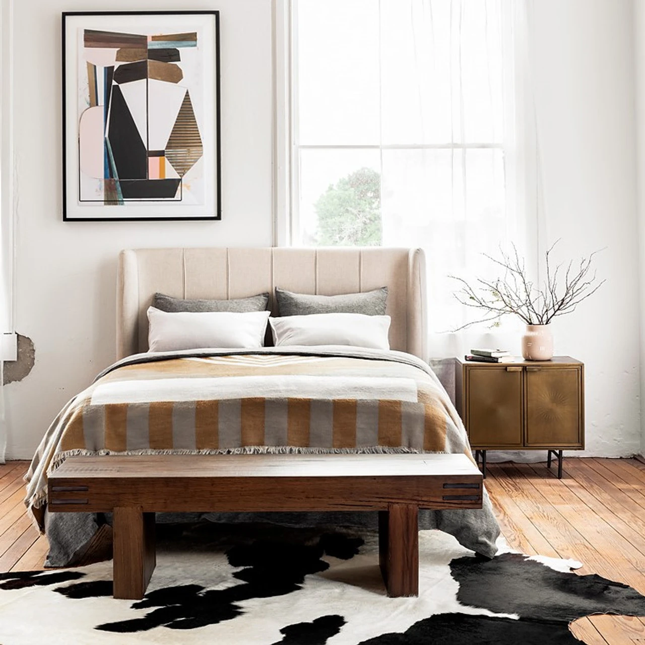 Sunburst Industrial Aged Brass Cabinet Nightstand 4 Sunburst Industrial Aged Brass Cabinet Nightstand - Image 2