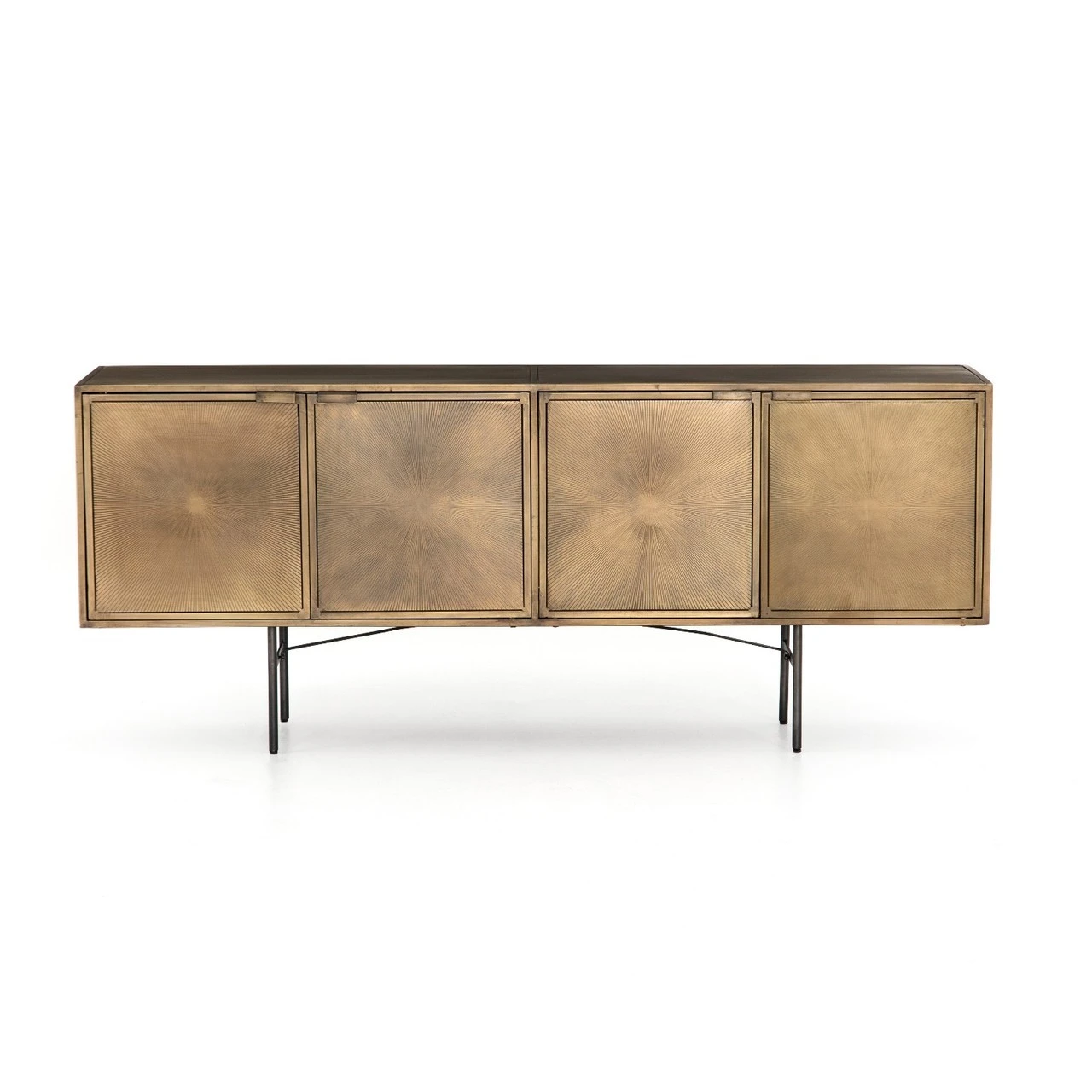 Sunburst Industrial Aged Brass Sideboard 72" 5 Sunburst Industrial Aged Brass Sideboard 72" - Image 3