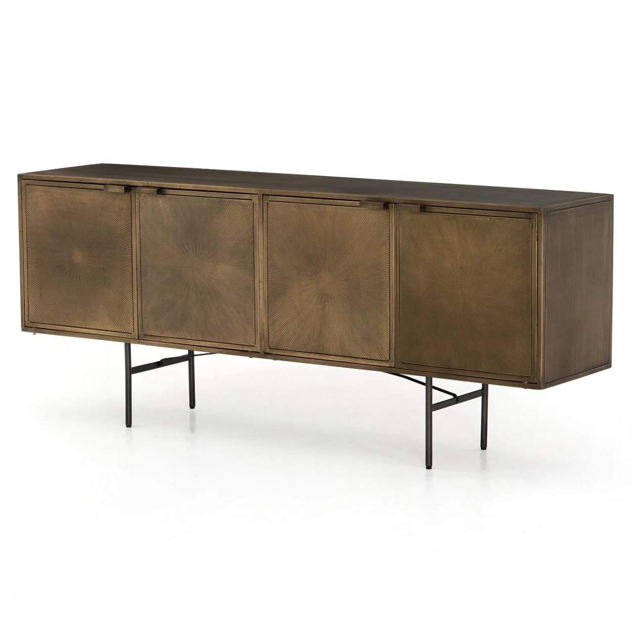 Sunburst Industrial Aged Brass Sideboard 72" 3 Sunburst Industrial Aged Brass Sideboard 72"
