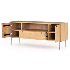 Carlisle Danish Modern Oak Media Console 68" -Famous Furniture Shop IFAL 021 OPN 1 69617.1551210533