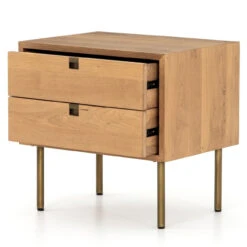 Carlisle Danish Modern Oak 2-Drawers Nightstand -Famous Furniture Shop IFAL 027 OPN 1 48230.1551209208