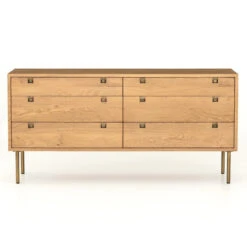 Carlisle Danish Modern Oak 6 Drawer Dresser 62" -Famous Furniture Shop IFAL 028 FRT 1 73887.1551024031