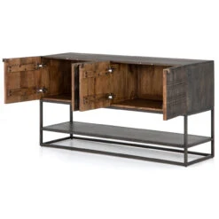Kelby Wood And Iron Media Console 56" -Famous Furniture Shop IFAL 037 OPN 1 41346.1572299201
