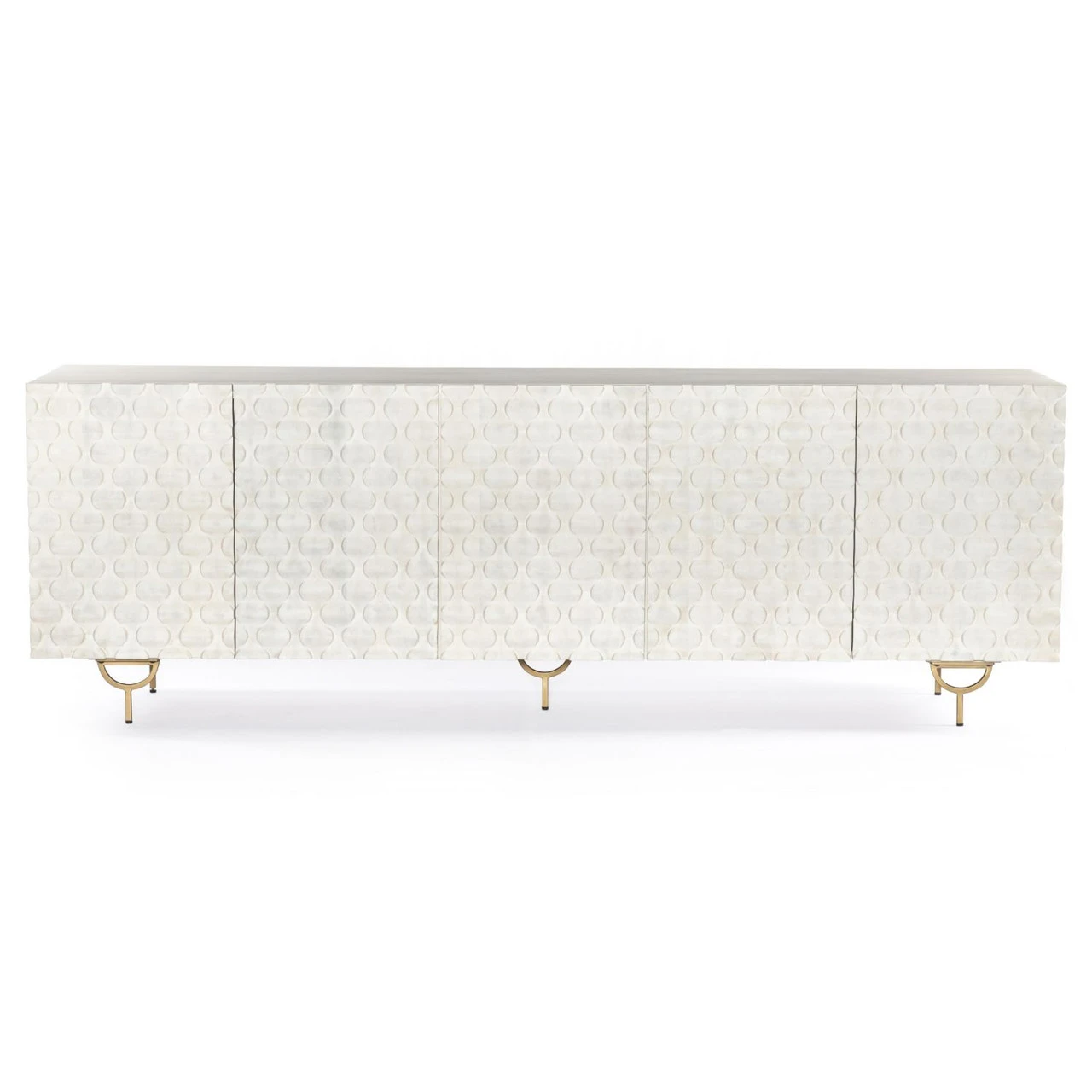 Rio Round Cut White Wash Media Console 82" 5 Rio Round Cut White Wash Media Console 82" - Image 3