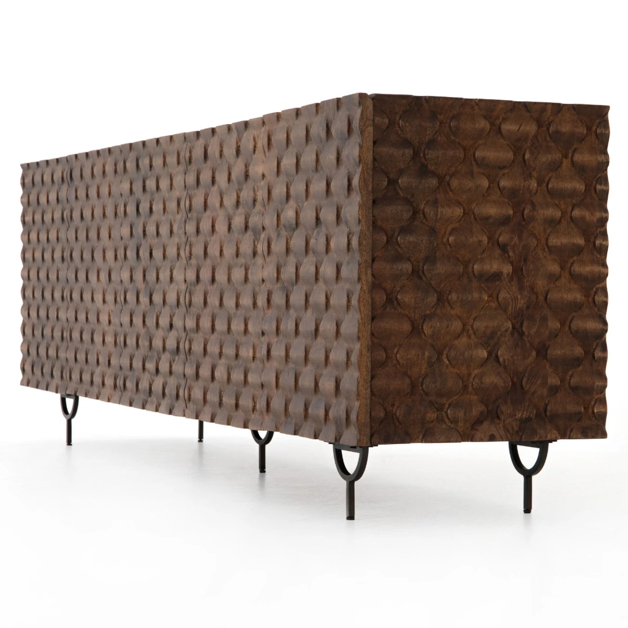 Rio Carved Wood 4 Door Media Console Cabinet 82" 7 Rio Carved Wood 4 Door Media Console Cabinet 82" - Image 5